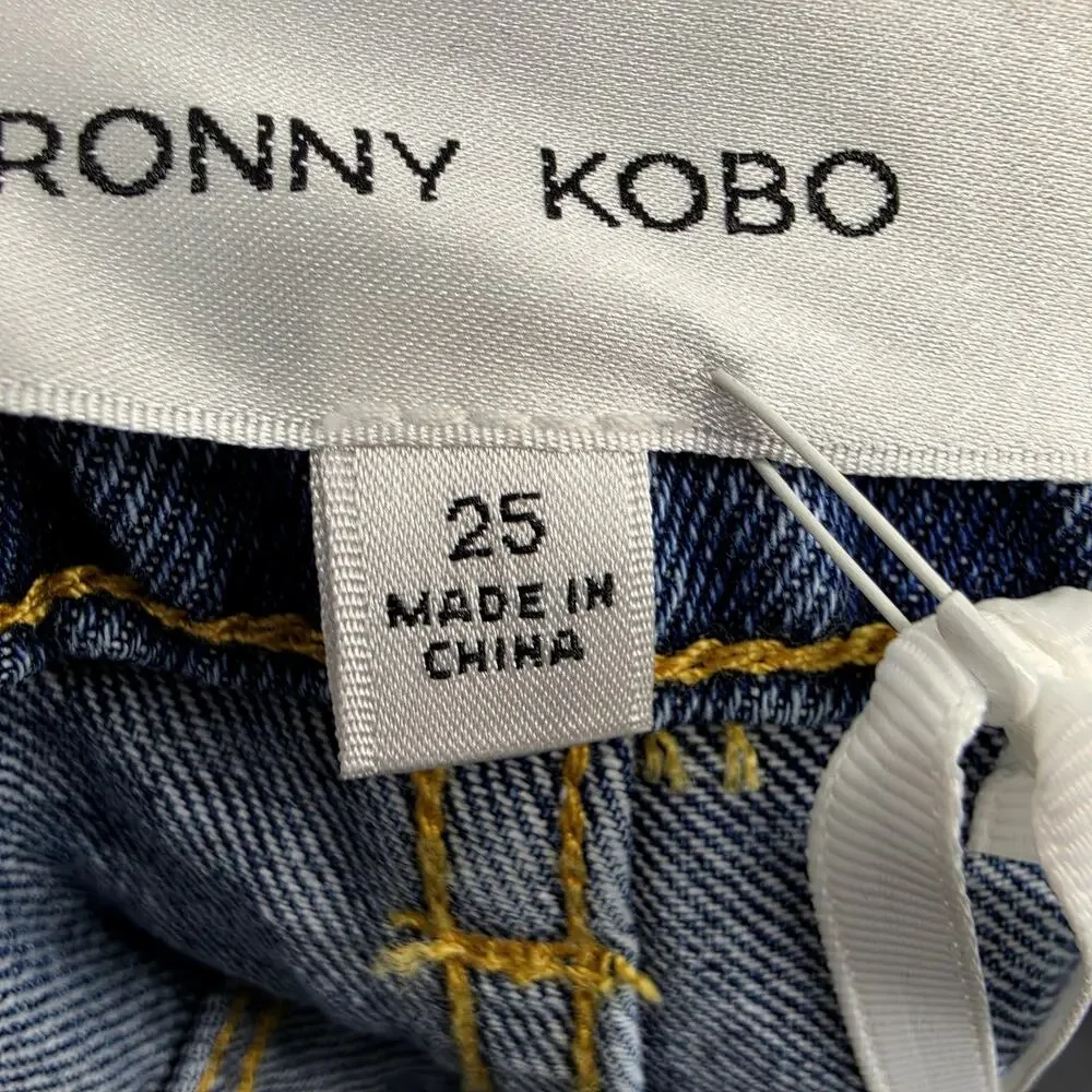 NWT Ronny Kobo Medium Wash Ronny 70s Flare High Rise Wide Leg Jeans Size 25
